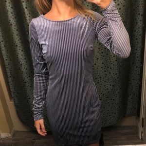Long sleeve, open back dress